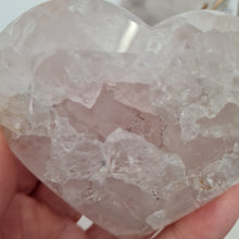 Load image into Gallery viewer, Pink Amethyst X Flower Agate Heart on Stand