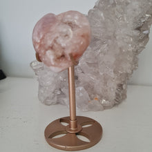 Load image into Gallery viewer, Pink Amethyst X Flower Agate Heart on Stand
