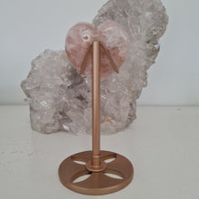 Load image into Gallery viewer, Pink Amethyst X Flower Agate Heart on Stand