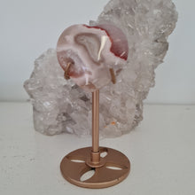 Load image into Gallery viewer, Pink Amethyst X Flower Agate Heart on Stand