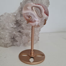 Load image into Gallery viewer, Pink Amethyst X Flower Agate Heart on Stand