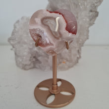 Load image into Gallery viewer, Pink Amethyst X Flower Agate Heart on Stand