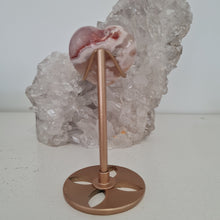 Load image into Gallery viewer, Pink Amethyst X Flower Agate Heart on Stand