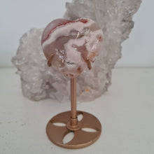 Load image into Gallery viewer, Pink Amethyst X Flower Agate Heart on Stand