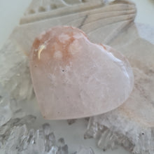 Load image into Gallery viewer, Pink Amethyst X Flower Agate Heart
