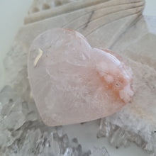 Load image into Gallery viewer, Pink Amethyst X Flower Agate Heart