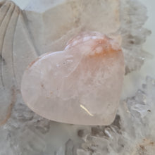 Load image into Gallery viewer, Pink Amethyst X Flower Agate Heart