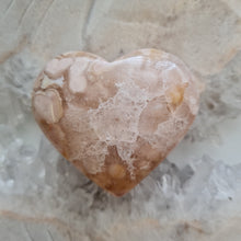Load image into Gallery viewer, Pink Amethyst X Flower Agate Heart