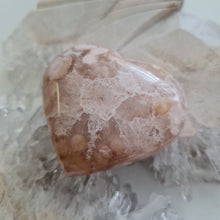 Load image into Gallery viewer, Pink Amethyst X Flower Agate Heart