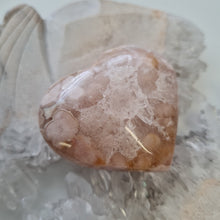 Load image into Gallery viewer, Pink Amethyst X Flower Agate Heart