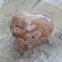 Load image into Gallery viewer, Pink Amethyst X Flower Agate Heart