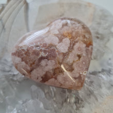 Load image into Gallery viewer, Pink Amethyst X Flower Agate Heart