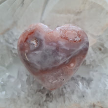 Load image into Gallery viewer, Pink Amethyst X Flower Agate Heart