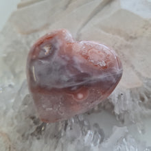 Load image into Gallery viewer, Pink Amethyst X Flower Agate Heart