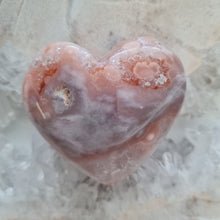 Load image into Gallery viewer, Pink Amethyst X Flower Agate Heart