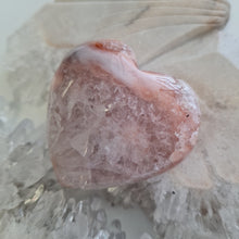 Load image into Gallery viewer, Pink Amethyst X Flower Agate Heart