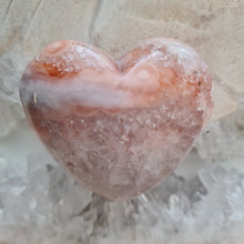 Load image into Gallery viewer, Pink Amethyst X Flower Agate Heart