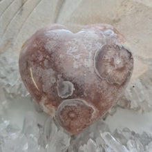 Load image into Gallery viewer, Pink Amethyst X Flower Agate Heart
