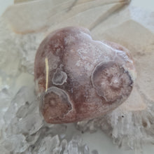 Load image into Gallery viewer, Pink Amethyst X Flower Agate Heart