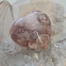 Load image into Gallery viewer, Pink Amethyst X Flower Agate Heart