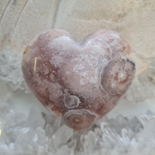 Load image into Gallery viewer, Pink Amethyst X Flower Agate Heart