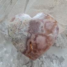 Load image into Gallery viewer, Pink Amethyst X Flower Agate Heart
