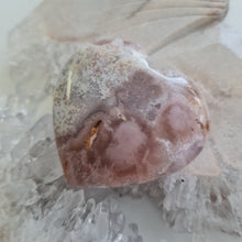 Load image into Gallery viewer, Pink Amethyst X Flower Agate Heart