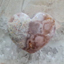 Load image into Gallery viewer, Pink Amethyst X Flower Agate Heart