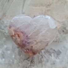 Load image into Gallery viewer, Pink Amethyst X Flower Agate Heart