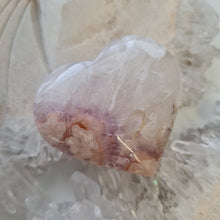 Load image into Gallery viewer, Pink Amethyst X Flower Agate Heart