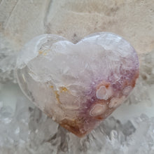 Load image into Gallery viewer, Pink Amethyst X Flower Agate Heart