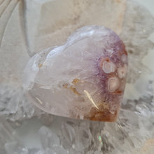 Load image into Gallery viewer, Pink Amethyst X Flower Agate Heart