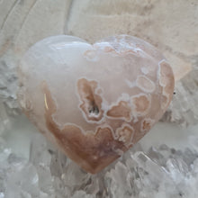 Load image into Gallery viewer, Pink Amethyst X Flower Agate Heart