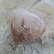 Load image into Gallery viewer, Pink Amethyst X Flower Agate Heart