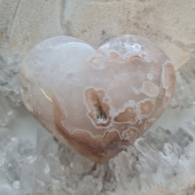 Load image into Gallery viewer, Pink Amethyst X Flower Agate Heart