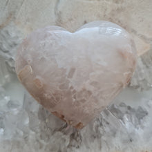 Load image into Gallery viewer, Pink Amethyst X Flower Agate Heart