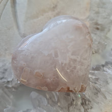 Load image into Gallery viewer, Pink Amethyst X Flower Agate Heart