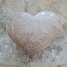 Load image into Gallery viewer, Pink Amethyst X Flower Agate Heart