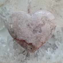 Load image into Gallery viewer, Pink Amethyst X Flower Agate Heart