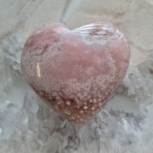 Load image into Gallery viewer, Pink Amethyst X Flower Agate Heart