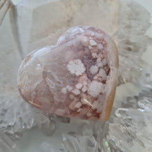 Load image into Gallery viewer, Pink Amethyst X Flower Agate Heart
