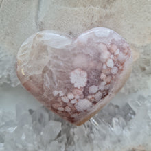 Load image into Gallery viewer, Pink Amethyst X Flower Agate Heart