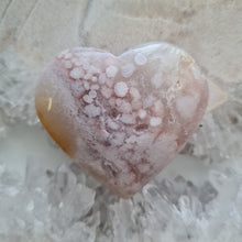 Load image into Gallery viewer, Pink Amethyst X Flower Agate Heart