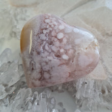 Load image into Gallery viewer, Pink Amethyst X Flower Agate Heart
