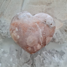 Load image into Gallery viewer, Pink Amethyst X Flower Agate Heart