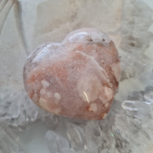 Load image into Gallery viewer, Pink Amethyst X Flower Agate Heart