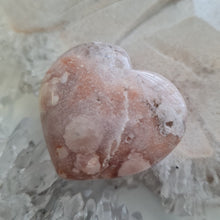Load image into Gallery viewer, Pink Amethyst X Flower Agate Heart