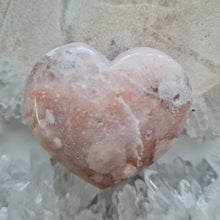 Load image into Gallery viewer, Pink Amethyst X Flower Agate Heart