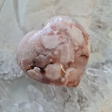 Load image into Gallery viewer, Pink Amethyst X Flower Agate Heart