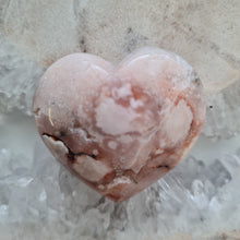 Load image into Gallery viewer, Pink Amethyst X Flower Agate Heart